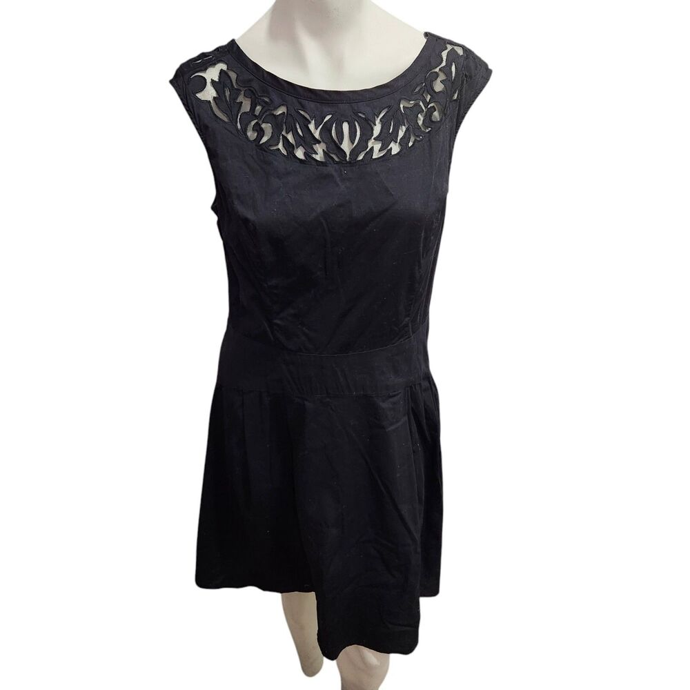 Lux II Mesh‎ Cut Out A-Line Dress Womens SZ 12 Burnout Glam Polished Cocktail